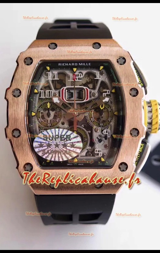 Richard Mille RM011-03 Felipe Massa Boîtier léger en titane monobloc de qualité miroir 1:1