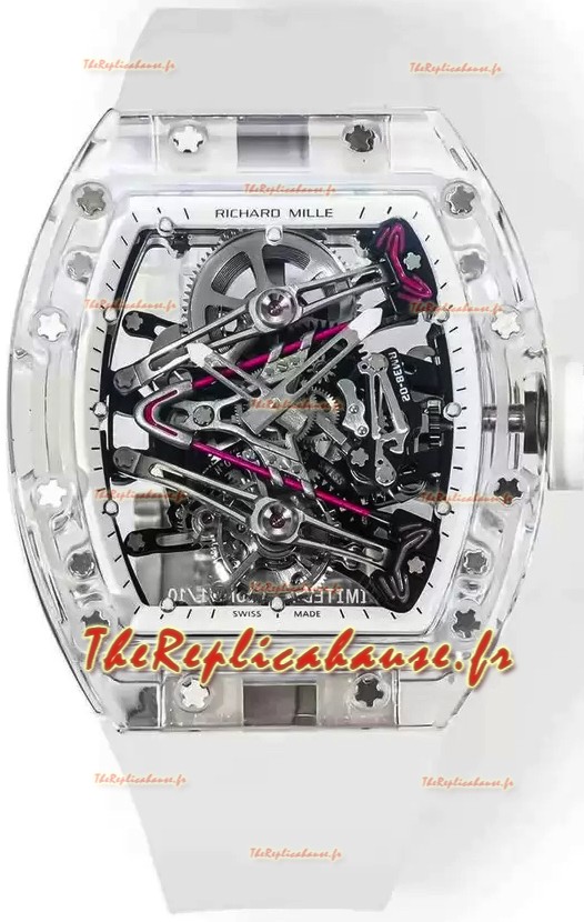 Richard Mille RM38-02 Sapphires Bubba Watson Mouvement Tourbillon Caoutchouc Blanc Réplique miroir 1:1