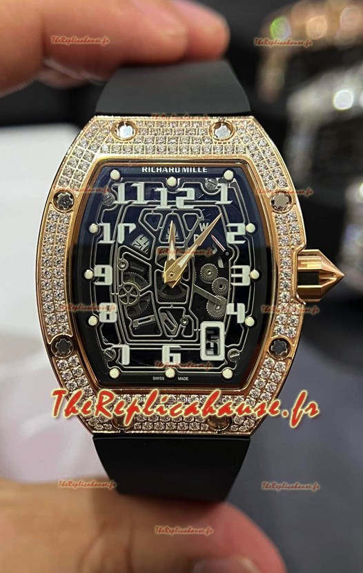 Richard Mille RM67-01 Boîtier or rose diamants titane Réplique suisse 1:1 