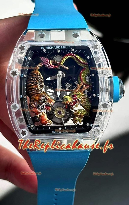 Richard Mille RM51-01 Saphires Crouching Tiger Hidden Dragon Mouvement Tourbillon Réplique miroir 1:1