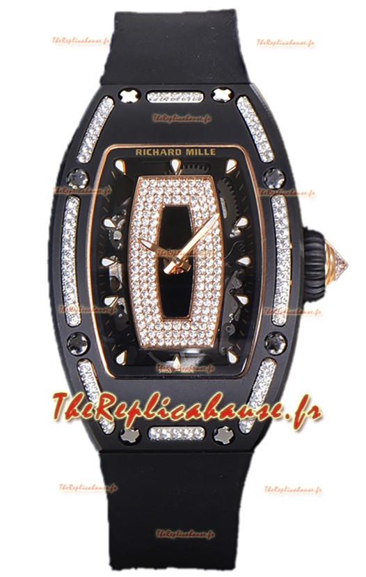 Richard Mille RM007 Céramique noire Automatique Superclone Suisse Réplique