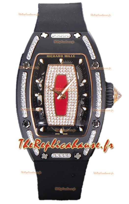 Richard Mille RM007 Céramique noire Automatique Montre Superclone Suisse 