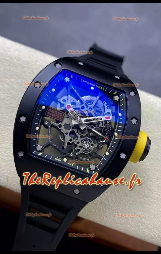 Richard Mille RM035 AMERICAS Boîtier DLC noir Montre réplique suisse 1:1 