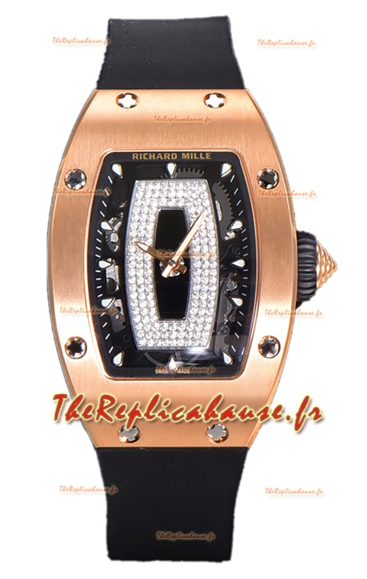 Richard Mille RM007 Or Rose 18K Automatique Montre Superclone Suisse Réplique