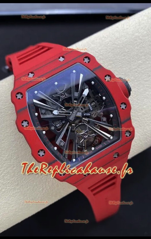Richard Mille RM12-01 Boîtier en fibre de carbone Mouvement Tourbillon Véritable montre réplique 1:1