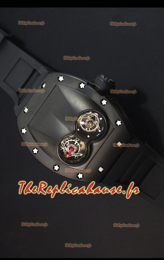 Richard Mille RM053 Tourbillon Pablo Mac Donough Montre Réplique Suisse Boîtier en PVD Sangle Noire