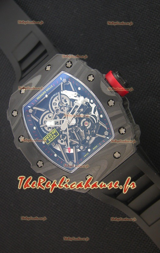 Richard Mille RM035-2 Rafael Nadal Boîtier en Carbone forgé avec Couronne Rouge