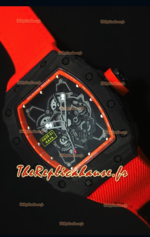 Montre Replica Suisse RM35-01 Richard Mille Edition Rafael Nadal avec un Bracelet en Nylon Orange