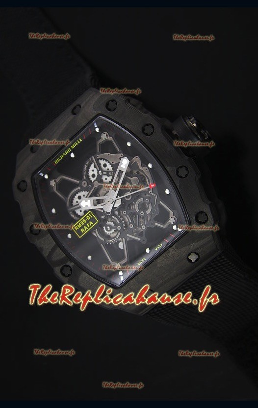 Montre Replica Suisse RM35-01 Richard Mille Edition Rafael Nadal avec un Bracelet en Nylon Noir