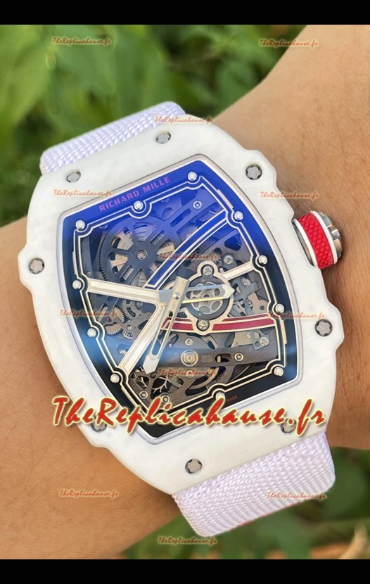 Richard Mille Super Clone RM67-02 Alexis Pinturault Montre Quartz Blanc TPT 37 Grammes Bracelet Blanc