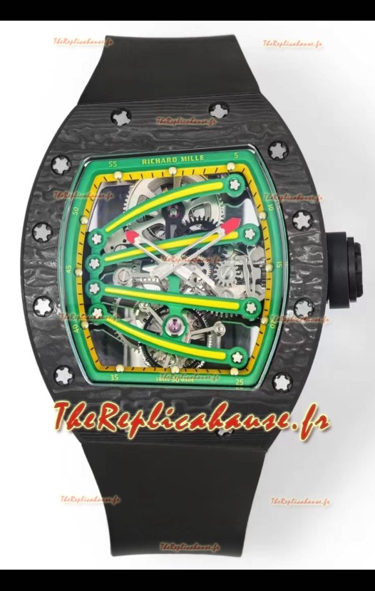 Richard Mille Super Clone RM59-01 Boîtier carbone NTPT Cadran vert Réplique Montre Suisse