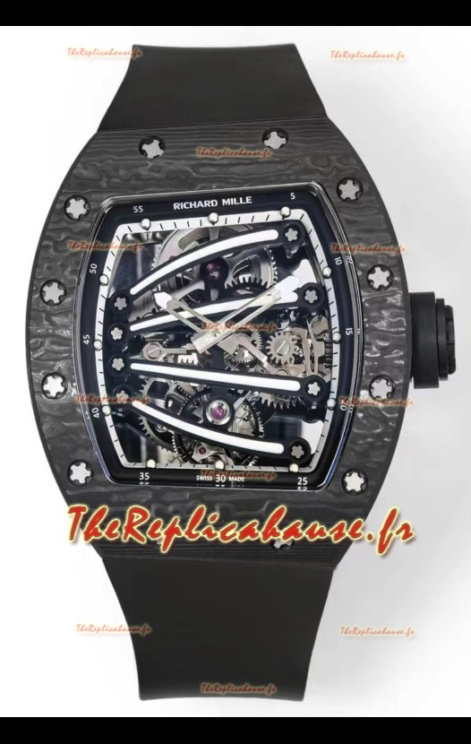 Richard Mille Super Clone RM59-01 Boîtier carbone NTPT Cadran noir Réplique Montre Suisse