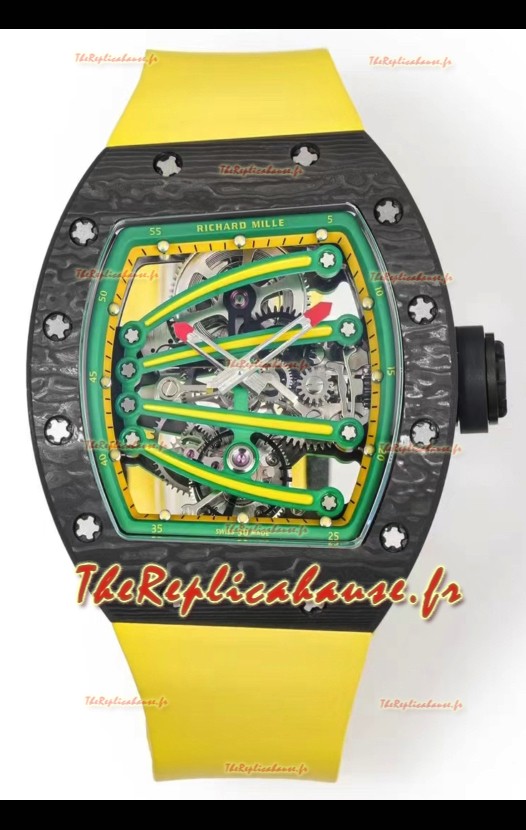 Richard Mille Super Clone RM59-01 Boîtier carbone NTPT Cadran vert Réplique Montre Suisse