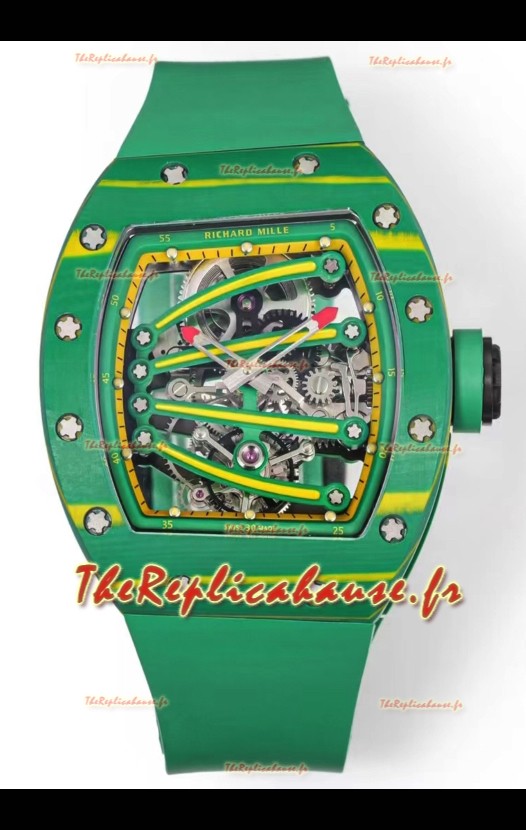 Richard Mille Super Clone RM59-01 Boîtier carbone NTPT vert Réplique Montre Suisse