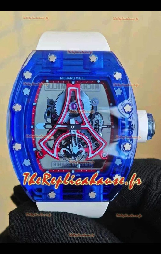 Richard Mille RM52-03 Paris Saint-Germain Tourbillon Bleu Saphirs Réplique Montre Suisse 