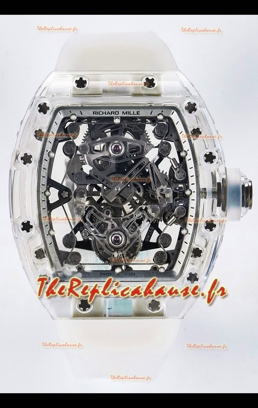Richard Mille Super Clone 56-01 Montre avec boitier saphir transparent avec tourbillon véritable
