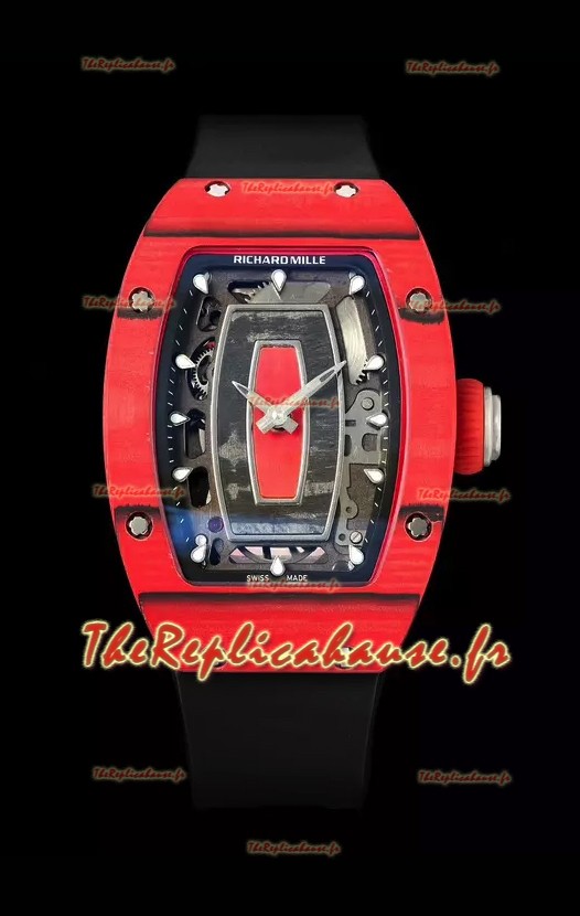 Richard Mille RM07 Boîtier carbone rouge Montre réplique suisse 1:1 Superclone