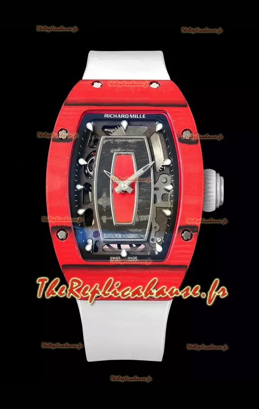 Montre Richard Mille RM07 Boîtier carbone rouge Montre réplique suisse 1:1 Superclone