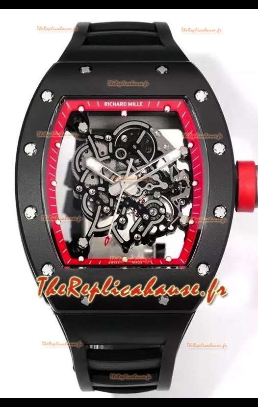 Montre Richard Mille Super Clone RM055 Boîtier céramique avec tourbillon véritable 
