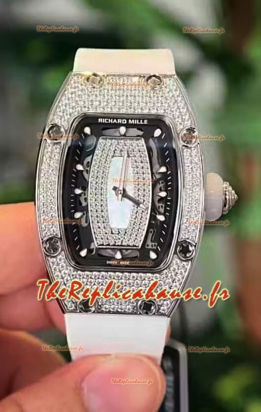 Richard Mille RM007 Sertie Diamants Cadran Noir 904L Acier Montre Suisse Superclone