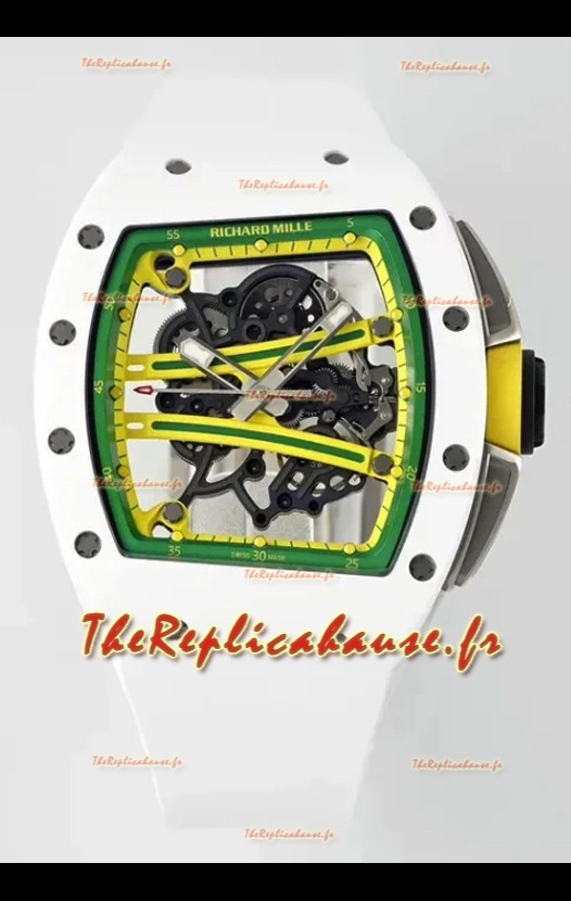 Richard Mille Super Clone RM61-01 Céramique blanche - Bracelet Réplique Suisse