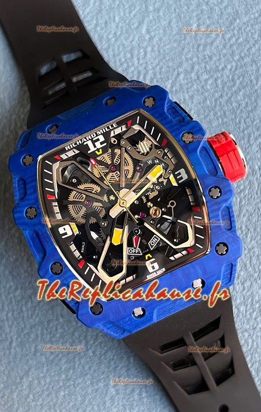Richard Mille RM35-03 Rafael Nadal Edition Montre réplique 1:1 avec boîtier en fibre de carbone et bracelet noir