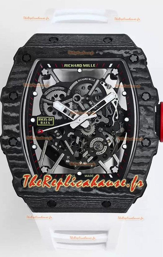 Richard Mille RM35-02 Rafael Nadal - Montre Super Clone Tourbillon Véritable - Boîtier en Fibre de Carbone