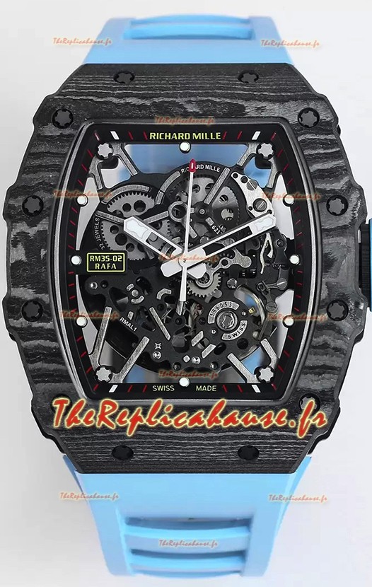 Richard Mille RM35-02 Rafael Nadal - Boîtier en fibre de carbone avec Tourbillon Véritable - Montre Super Clone