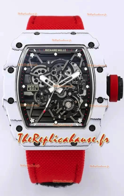 Richard Mille RM35-01 Rafael Nadal - Boîtier en fibre de carbone avec montre Tourbillon Super Clone Véritable