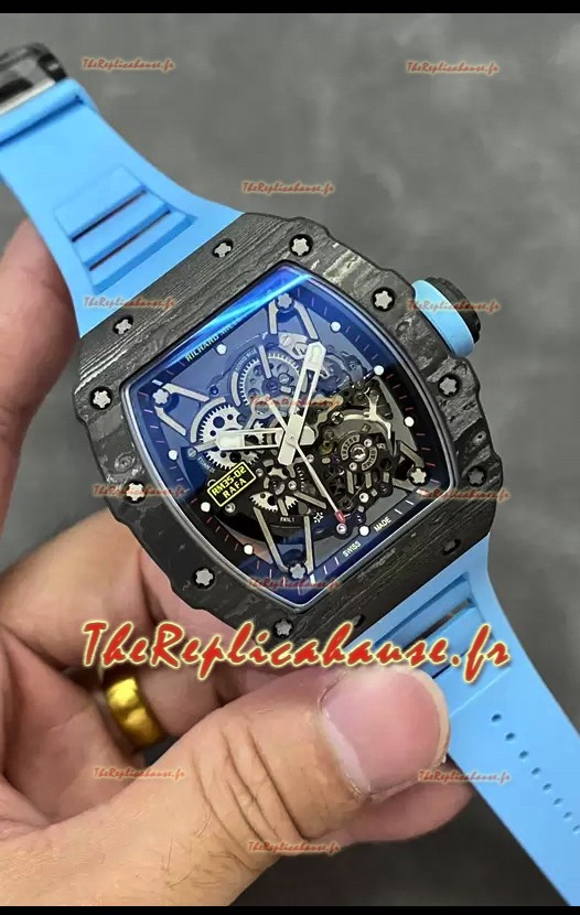 Richard Mille RM35-02 Rafael Nadal Boîtier en fibre de carbone avec montre Super Clone Tourbillon Véritable