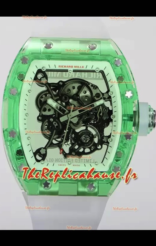 Richard Mille RM055 Transparent Sapphires Casing avec Tourbillon Super Clone Véritable