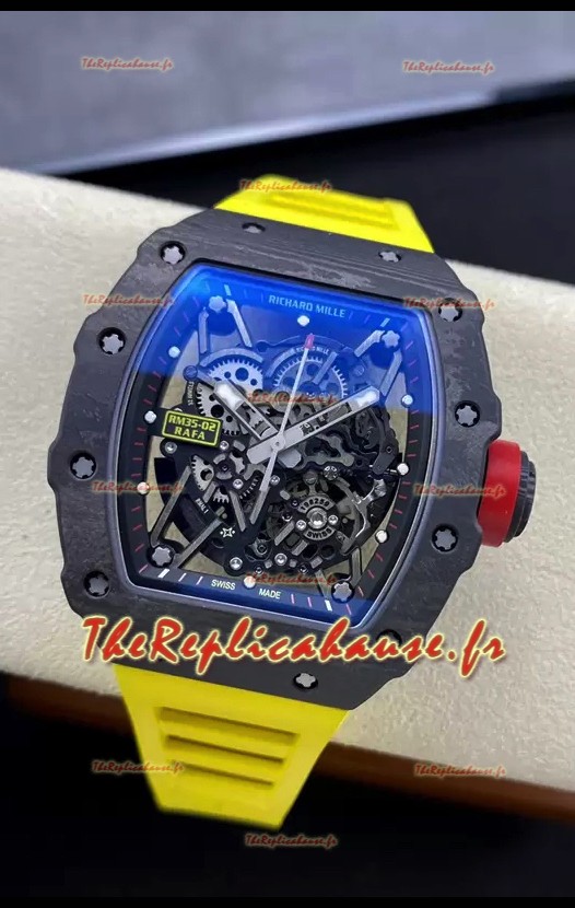 Montre Richard Mille RM35-02 Rafael Nadal avec boîtier en fibre de carbone et véritable tourbillon Super Clone