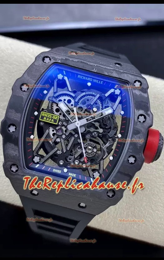 Montre Richard Mille RM35-02 Rafael Nadal Boîtier en fibre de carbone avec tourbillon véritable Super Clone