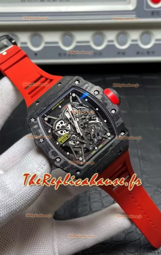 Montre Richard Mille RM35-02 Rafael Nadal Boîtier en fibre de carbone avec tourbillon véritable Super Clone