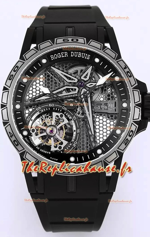 Roger Dubuis Excalibur Spider Pirelli Edition Titane Réplique montre qualité 1:1 Tourbillon Véritable