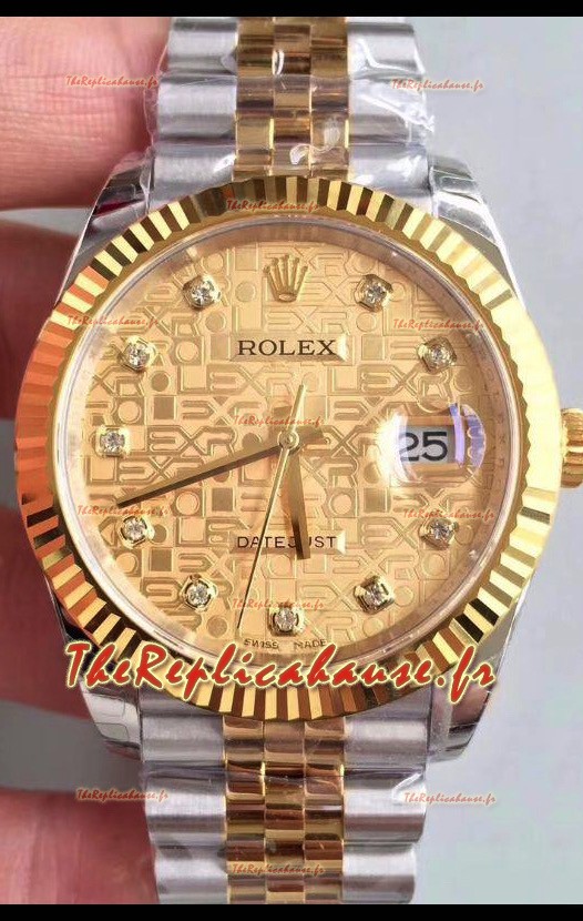 Montre Rolex Datejust 41MM Mouvement Cal.3135 Réplique Suisse en acier 904L Boîtier bicolore Cadran ordinateur