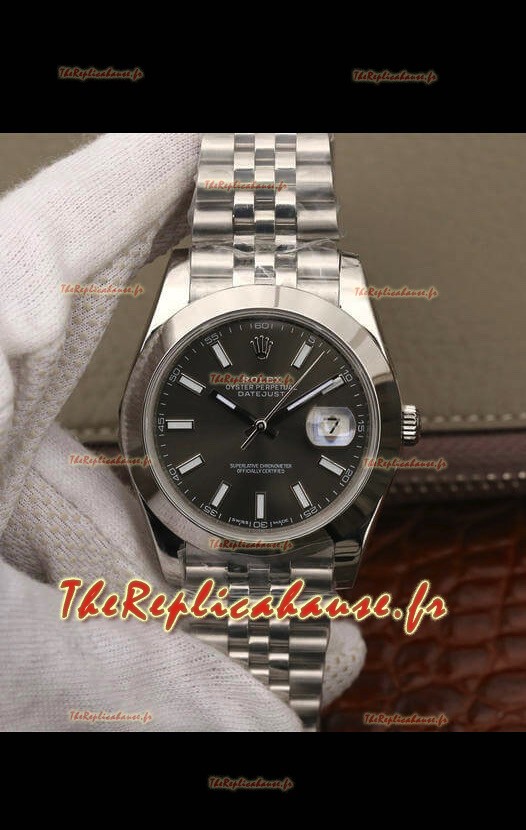 Montre Rolex Datejust 41MM Mouvement Cal.3135 Réplique Suisse en 904L cadran gris