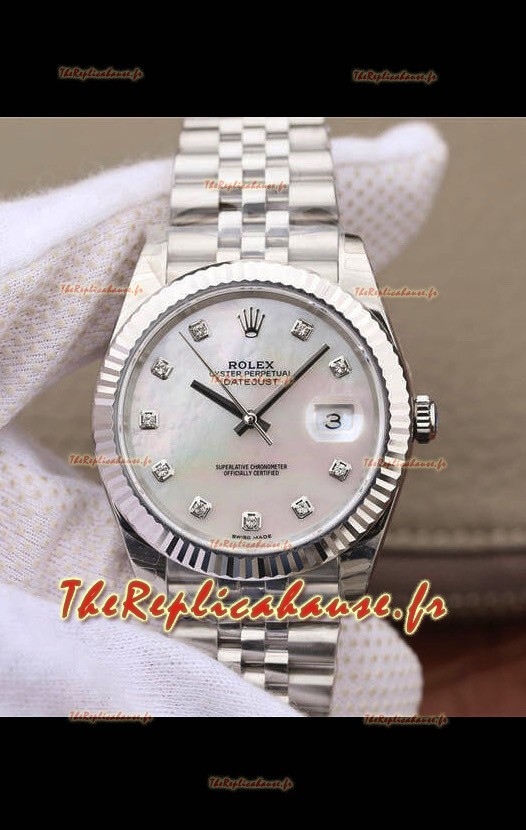 Montre Rolex Datejust 41MM Mouvement Cal.3135 Réplique Suisse en acier 904L cadran perlé