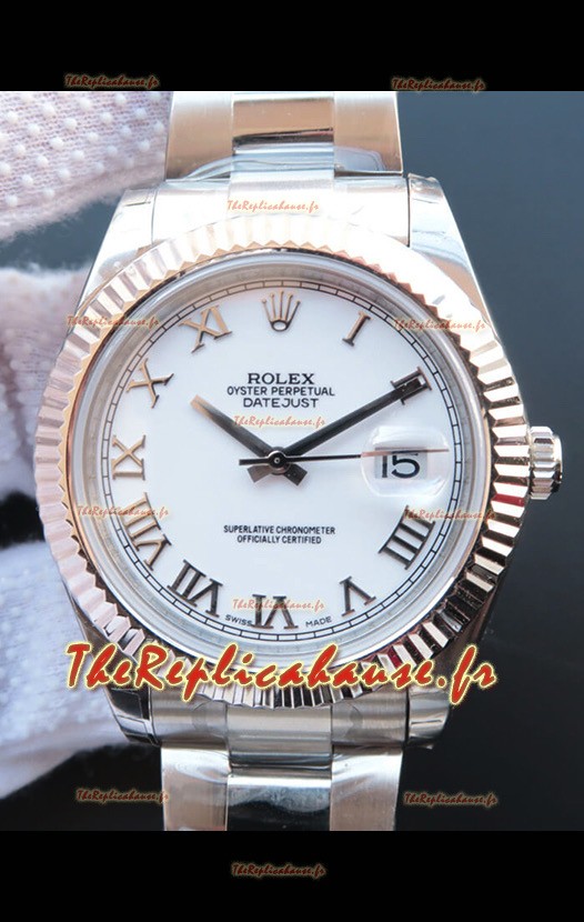 Montre Rolex Datejust 41MM Cal.3135 Mouvement Réplique Suisse en acier 904L Cadran blanc romain