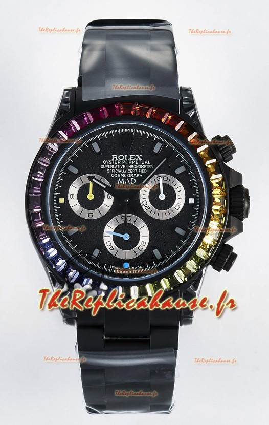 Rolex Daytona MAD 1:1 Réplique miroir suisse Cadran noir Mouvement Cal.4130