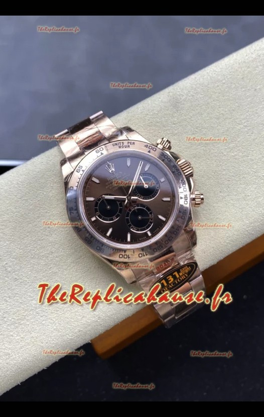 Montre Rolex Daytona Super Clone M116505 en or rose, mouvement Cal. 4131 d'origine, acier 904L