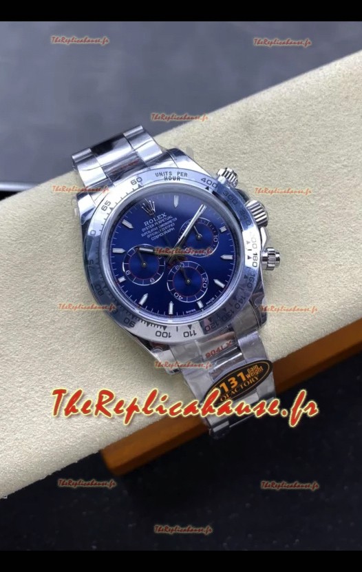 Rolex Daytona Super Clone M116509, mouvement Cal. 4131 d'origine, montre en acier 904L avec cadran bleu