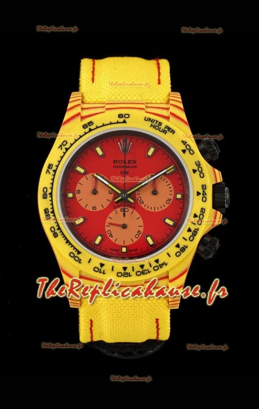 Montre Rolex Daytona DiW Volcano Edition - Boîtier en carbone forgé, réplique miroir 1:1