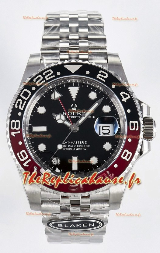  Montre Rolex GMT Master II Super Clone 12719 « Blaken » en acier 904L avec cadran noir