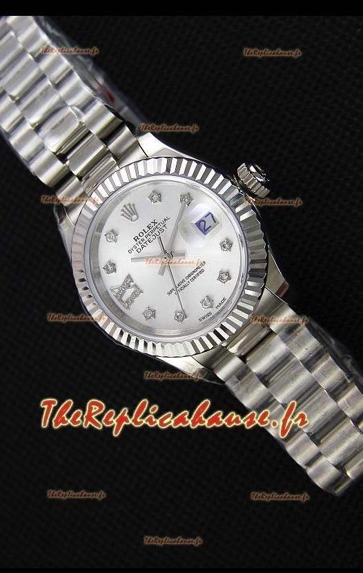 Montre Rolex Datejust Ladies Star Marqueurs d’Heure en Strass Suisse Mouvement CAL.2236 Répliquée à l’identique 1:1