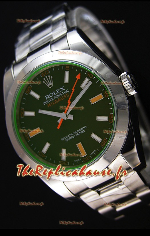 Montre Rolex Milgauss 116400M Suisse avec Cadran Noir — Montre ultime en acier 904L 