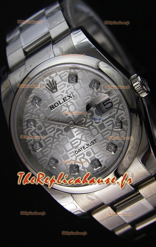 Montre Rolex Datejust 36 mm Cal.3135 Mouvement Suisse à Cadran en acier blanc Répliquée