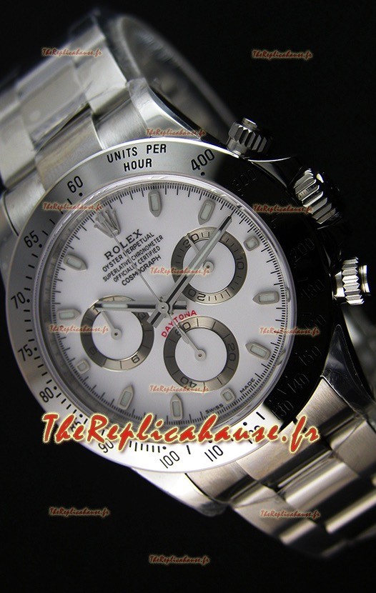 Montre Rolex Cosmograph Daytona 116520 Cadran Blanc Mouvement Original Cal.4130 — Montre en acier ultime 904 L 