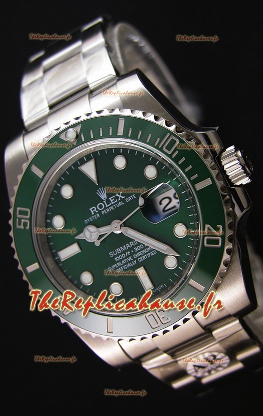 Montre Rolex Submariner Ref#116610LV The Hulk Swiss Répliquée à l’identique 1:1 Mirror — Montre ultime en acier 904L 