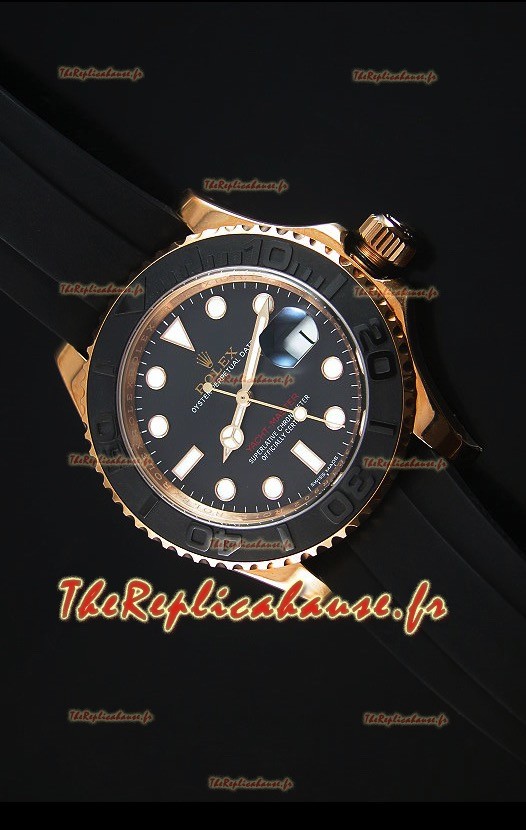 Montre Replica Miroir Ultime 1:1 Rolex Yachtmaster 116655 Everose Céramique et OR